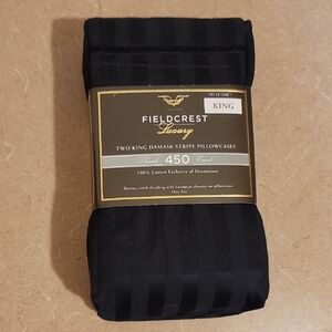 Fieldcrest Luxury Black Damask Pillowcases